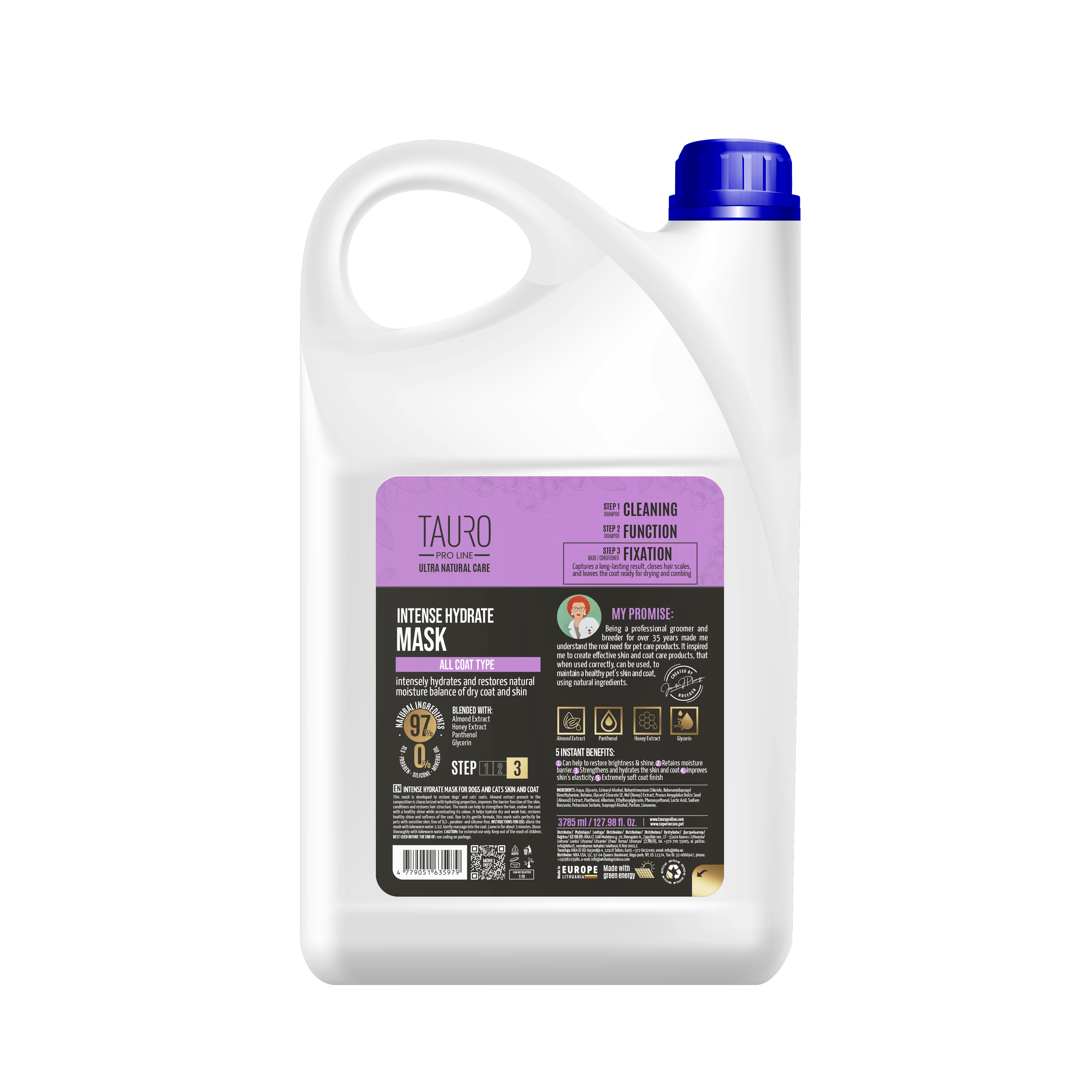 TAURO PRO LINE Ultra Natural Care Intense Hydrate Mask, intense hydrate mask for dogs and cats skin and coat