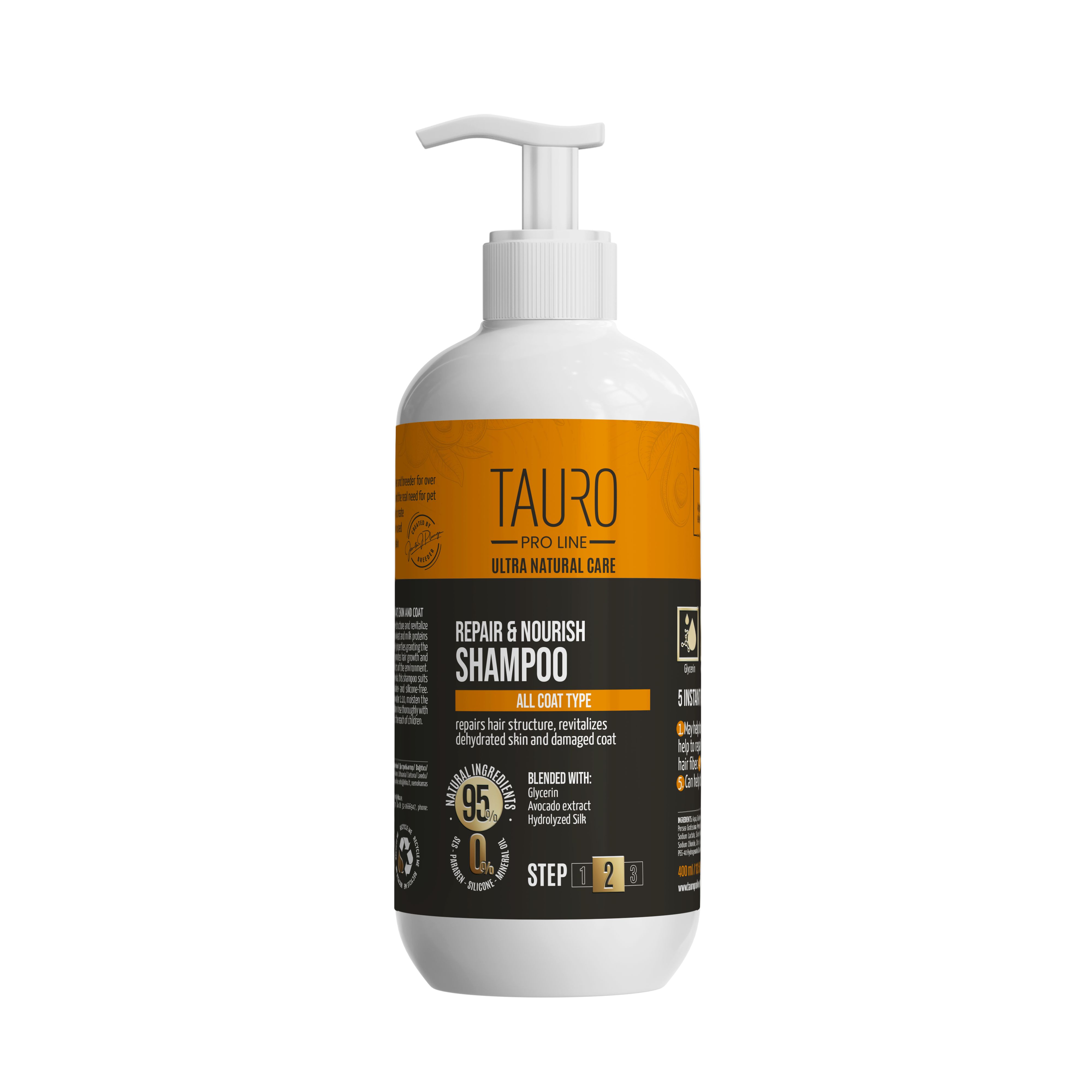 TAURO PRO LINE Ultra Natural Care Repair & Nourish Shampoo, repair and nourish shampoo for dogs and cats skin and coat